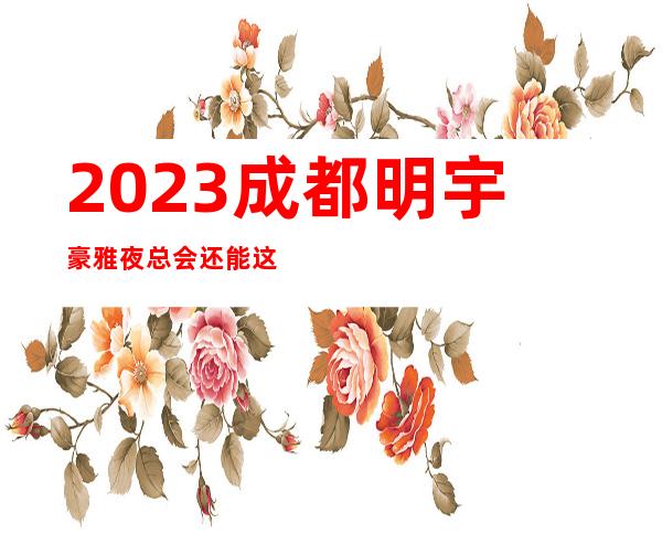 2023成都明宇豪雅夜总会还能这样玩娱乐会所玩法？ – 成都青羊文殊坊商务KTV