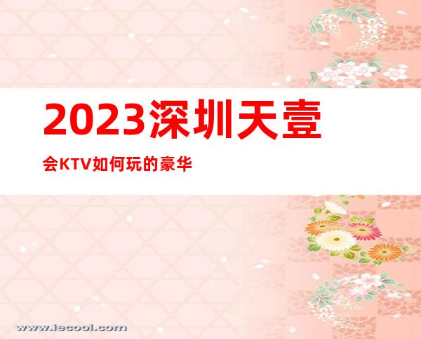 2023深圳天壹会KTV如何玩的豪华夜总会怎么玩 – 深圳大鹏新区大鹏商务KTV