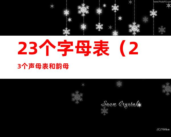 23个字母表（23个声母表和韵母）