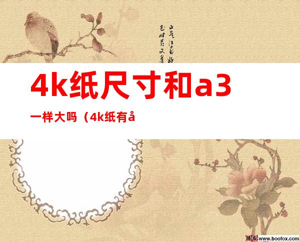 4k纸尺寸和a3一样大吗（4k纸有多大是不是跟a3）