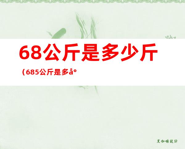 68公斤是多少斤（68.5公斤是多少斤）