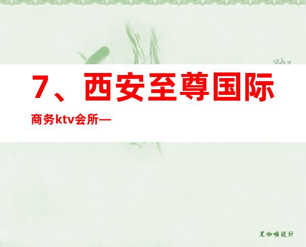 7、西安至尊国际商务ktv会所— 优惠价格 – 西安莲湖西大街商务KTV