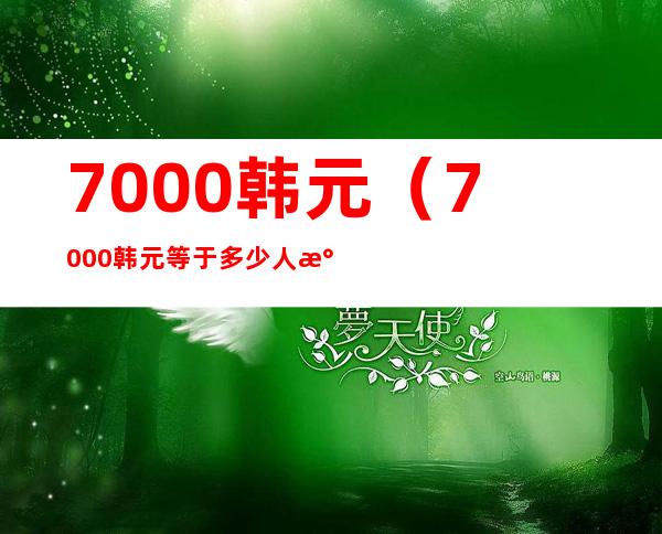 7000韩元（7000韩元等于多少人民）