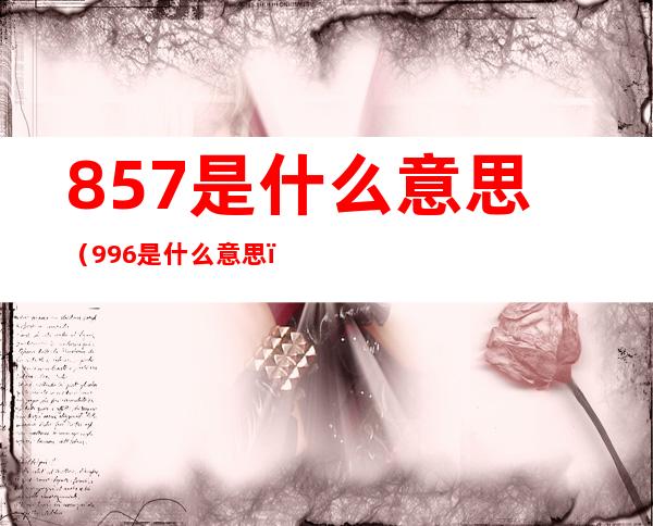 857是什么意思（996是什么意思）