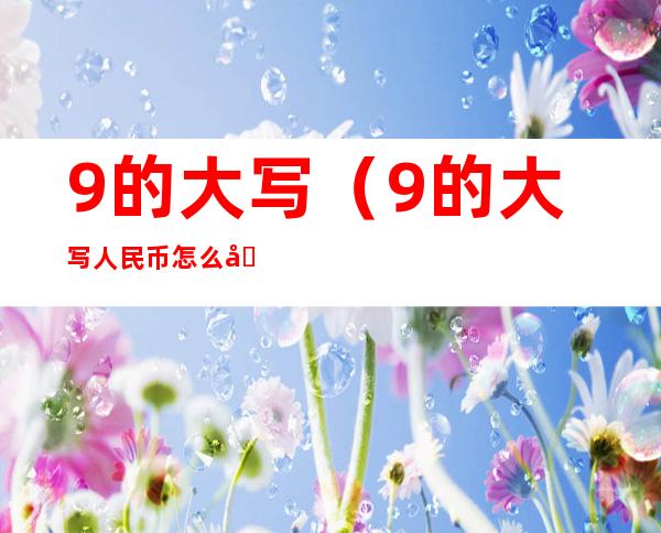 9的大写（9的大写人民币怎么写）