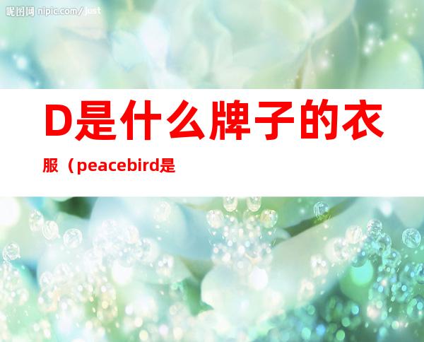 D是什么牌子的衣服（peacebird是什么牌子的衣服）