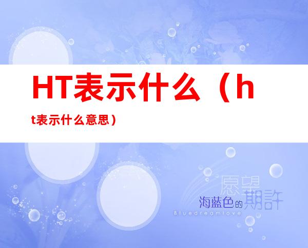 HT表示什么（ht表示什么意思）