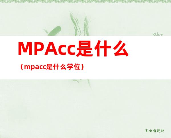 MPAcc是什么（mpacc是什么学位）