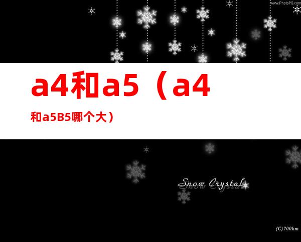 a4和a5（a4和a5B5哪个大）