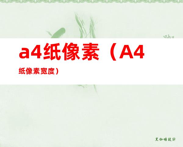 a4纸像素（A4纸像素宽度）