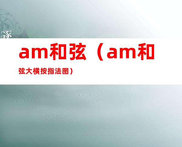 am和弦（am和弦大横按指法图）