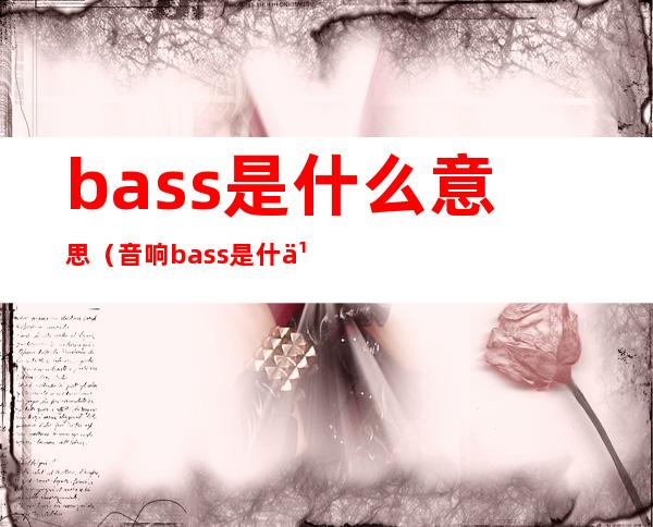 bass是什么意思（音响bass是什么意思）