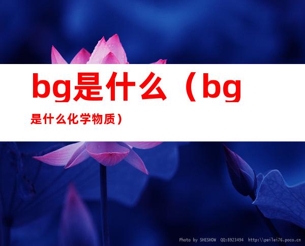 bg是什么（bg是什么化学物质）