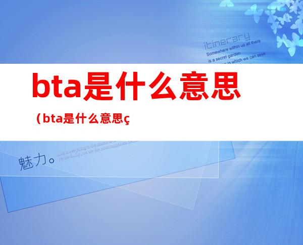 bta是什么意思（bta是什么意思网络词汇）