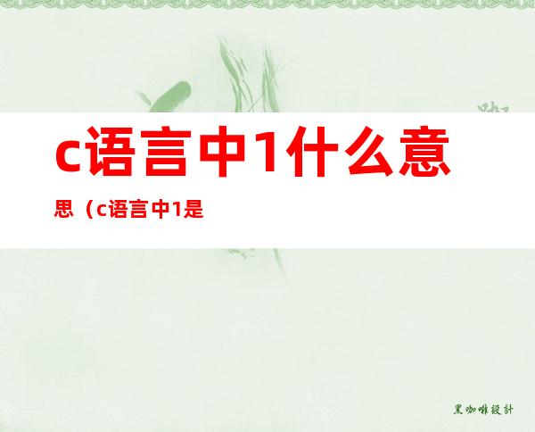 c语言中1什么意思（c语言中1++是什么意思）