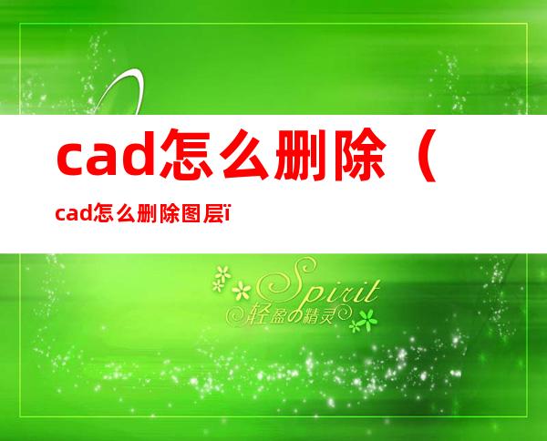 cad怎么删除（cad怎么删除图层）