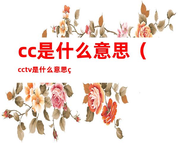 cc是什么意思（cctv是什么意思的缩写）