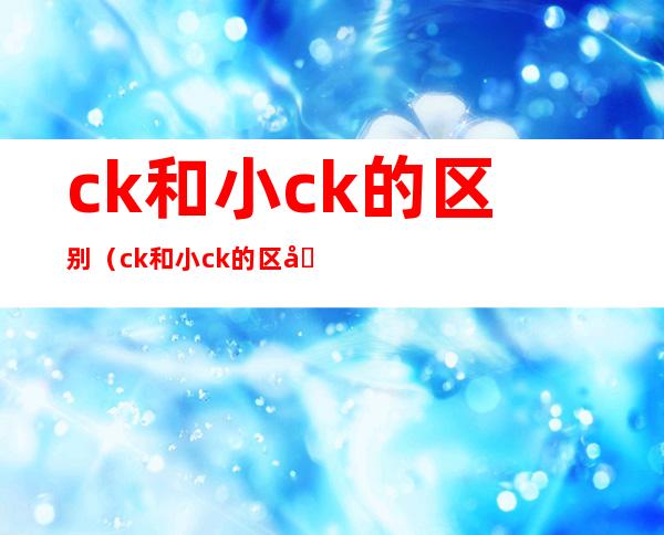 ck和小ck的区别（ck和小ck的区别是什么）