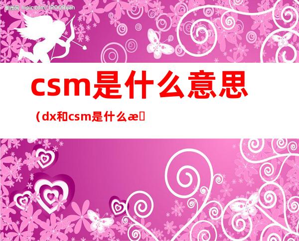 csm是什么意思（dx和csm是什么意思）