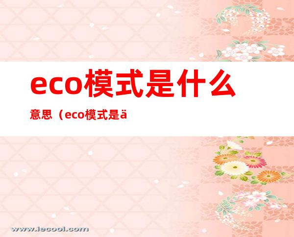 eco模式是什么意思（eco模式是什么意思燃气热水器）