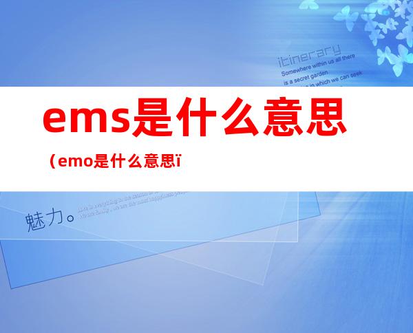 ems是什么意思（emo是什么意思）