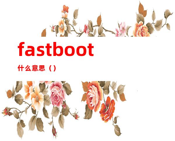 fastboot什么意思（）