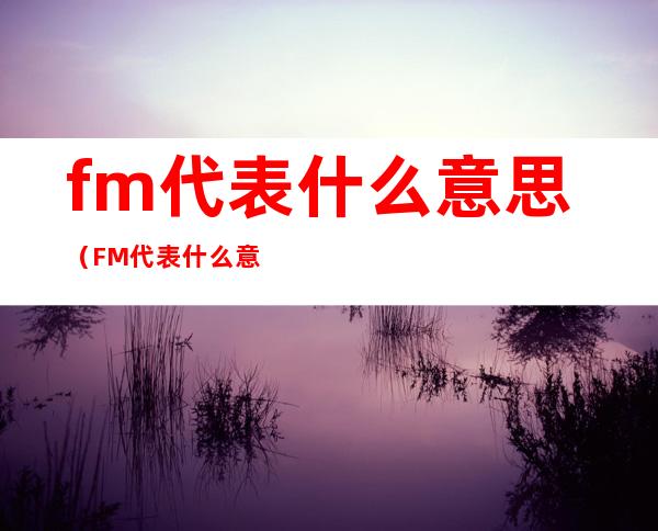 fm代表什么意思（FM代表什么意思男的姓和女的姓加在一起）