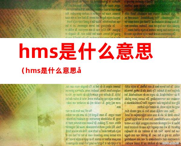 hms是什么意思（hms是什么意思可以关闭吗）