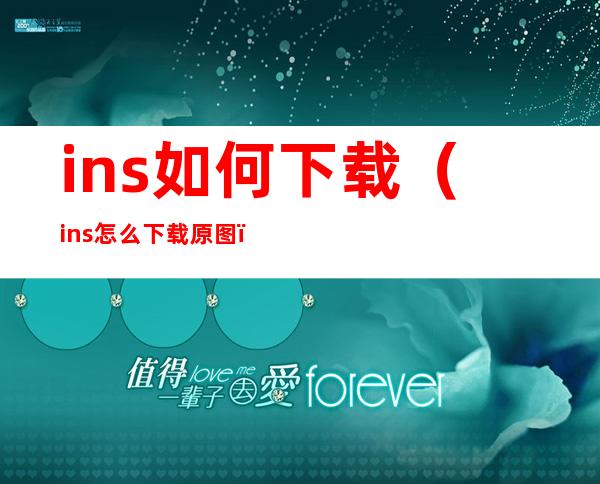 ins如何下载（ins怎么下载原图）