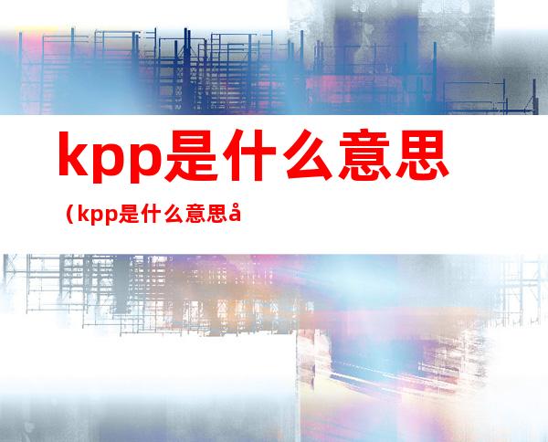 kpp是什么意思（kpp是什么意思啊）