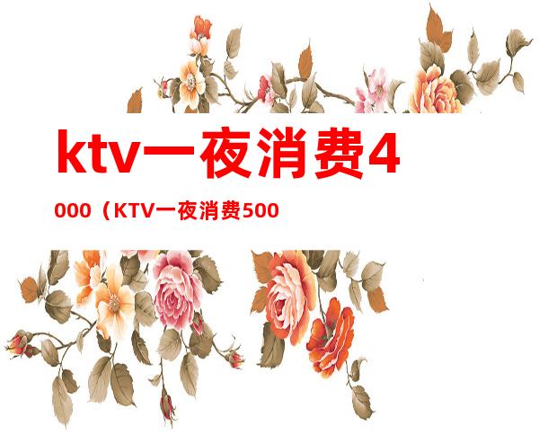 ktv一夜消费4000（KTV一夜消费5000）