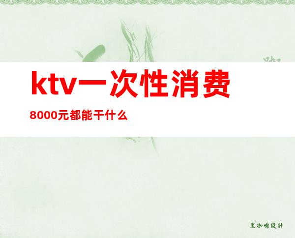 ktv一次性消费8000元都能干什么（KTV消费2000可以做哪些事）