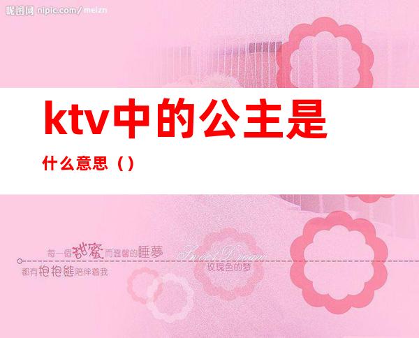 ktv中的公主是什么意思（）