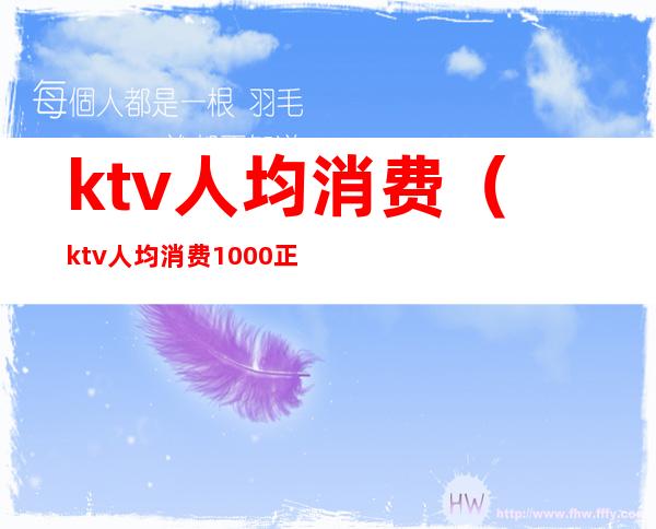 ktv人均消费（ktv人均消费1000正常吗）