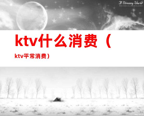 ktv什么消费（ktv平常消费）