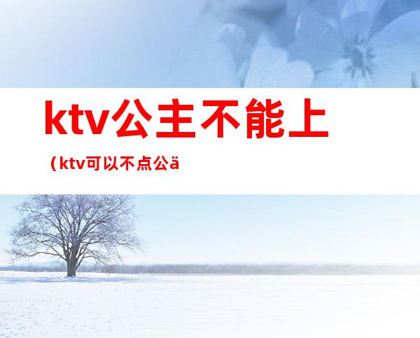 ktv公主不能上（ktv可以不点公主吗）