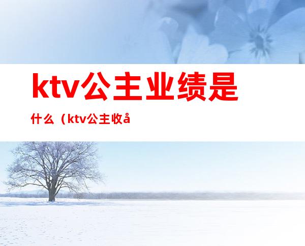 ktv公主业绩是什么（ktv公主收入来源）