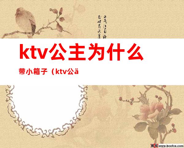 ktv公主为什么带小箱子（ktv公主为什么带小箱子呢）