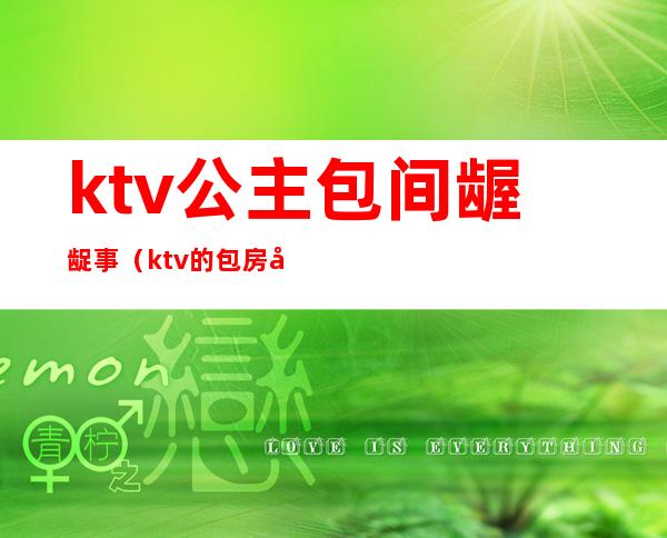 ktv公主包间龌龊事（ktv的包房公主是干嘛的）