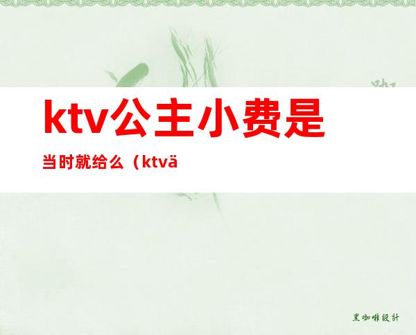 ktv公主小费是当时就给么（ktv为什么要给公主小费）