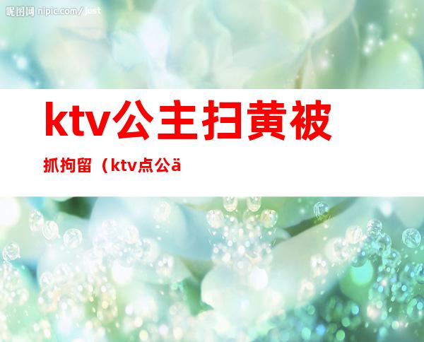 ktv公主扫黄被抓拘留（ktv点公主犯法吗）