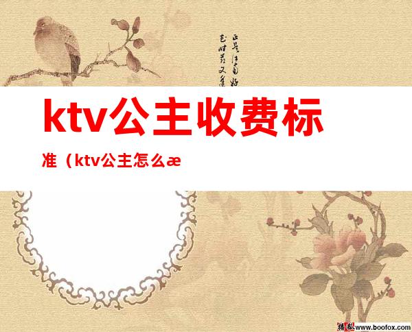 ktv公主收费标准（ktv公主怎么收费）