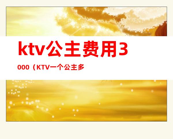 ktv公主费用3000（KTV一个公主多少钱）