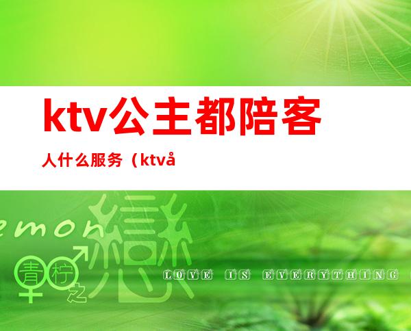 ktv公主都陪客人什么服务（ktv公主可以做什么服务的）