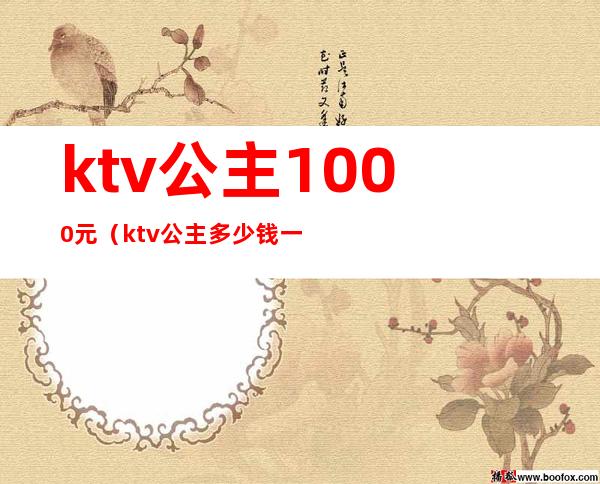 ktv公主1000元（ktv公主多少钱一个）