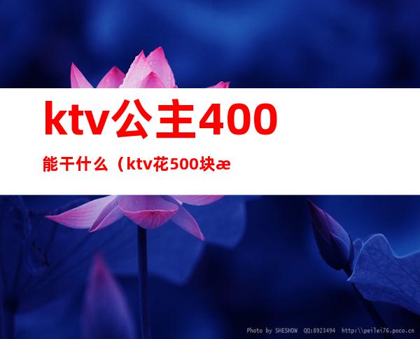 ktv公主400能干什么?（ktv花500块找个公主能干嘛）