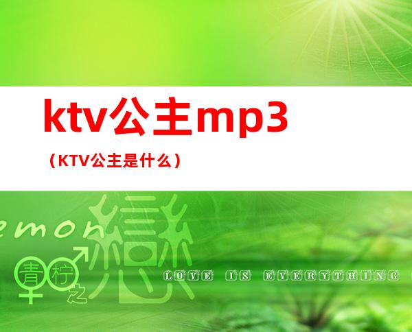 ktv公主mp3（KTV公主是什么）