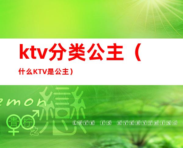 ktv分类公主（什么KTV是公主）