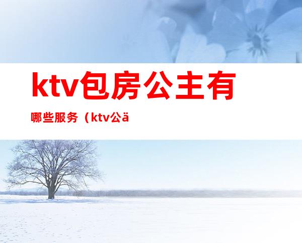 ktv包房公主有哪些服务（ktv公主提供什么服务）