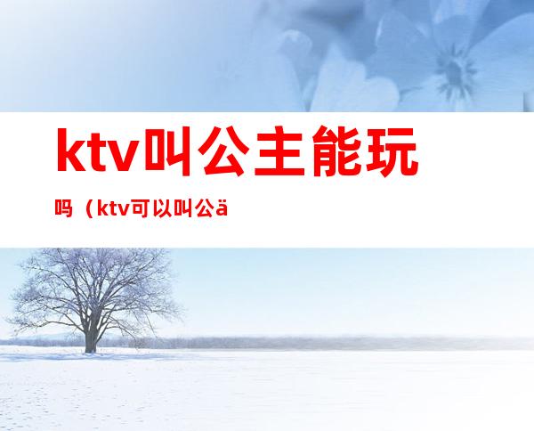 ktv叫公主能玩吗（ktv可以叫公主吗）